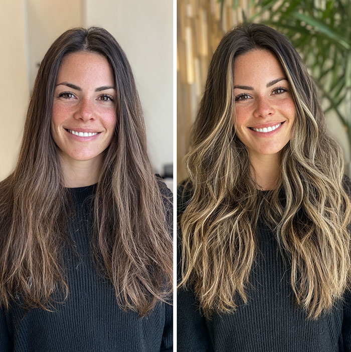 Balayage Hair Color Service Before and After Client Image By Salon Vo Denver