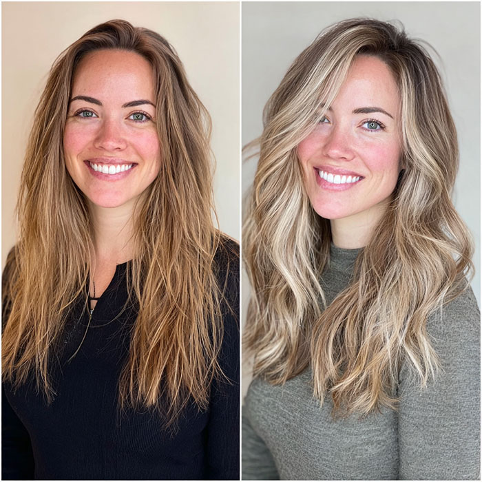 Balayage Hair Color Service Before and After Client Image By Salon Vo Denver