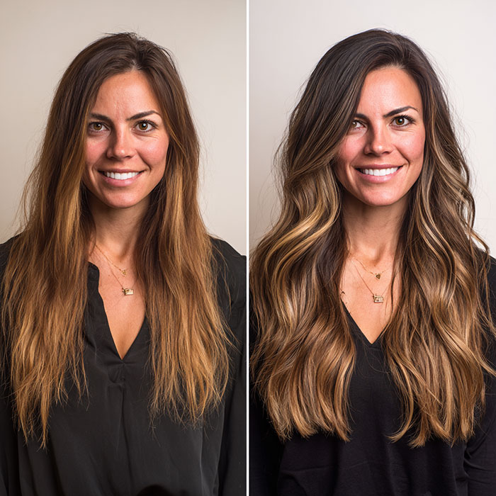 Balayage Hair Color Service Before and After Client Image By Salon Vo Denver