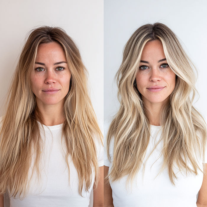 Balayage Hair Color Service Before and After Client Image By Salon Vo Denver
