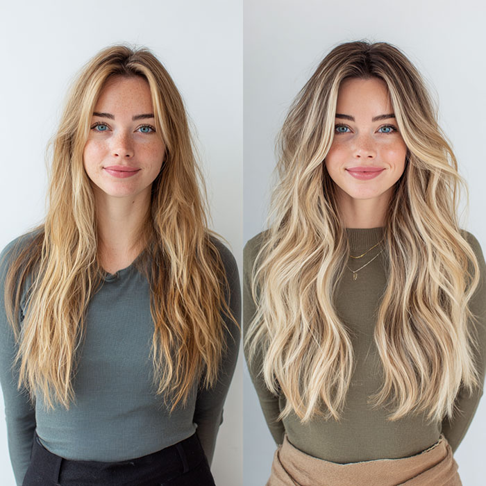 Balayage Hair Color Service Before and After Client Image By Salon Vo Denver