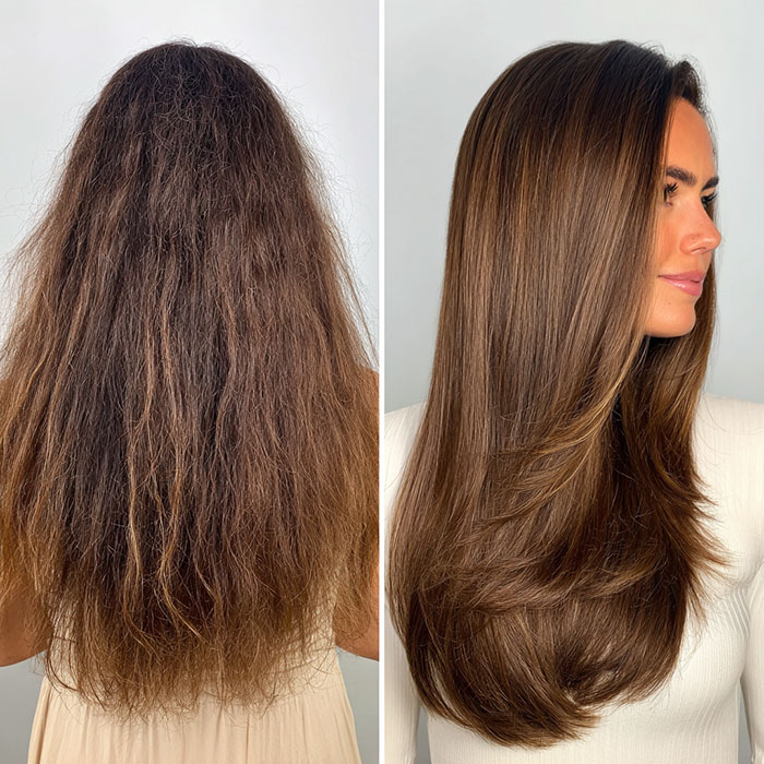 Brazilian Blowout Before and After Service by Salon Vo Denver Colorado