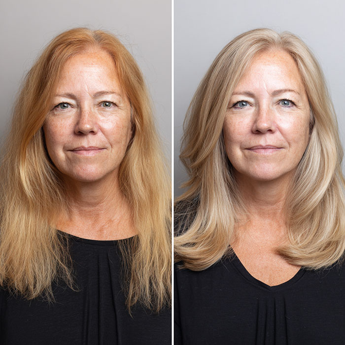 Hair Color & Highlights Before and After Client Image By Salon Vo Denver