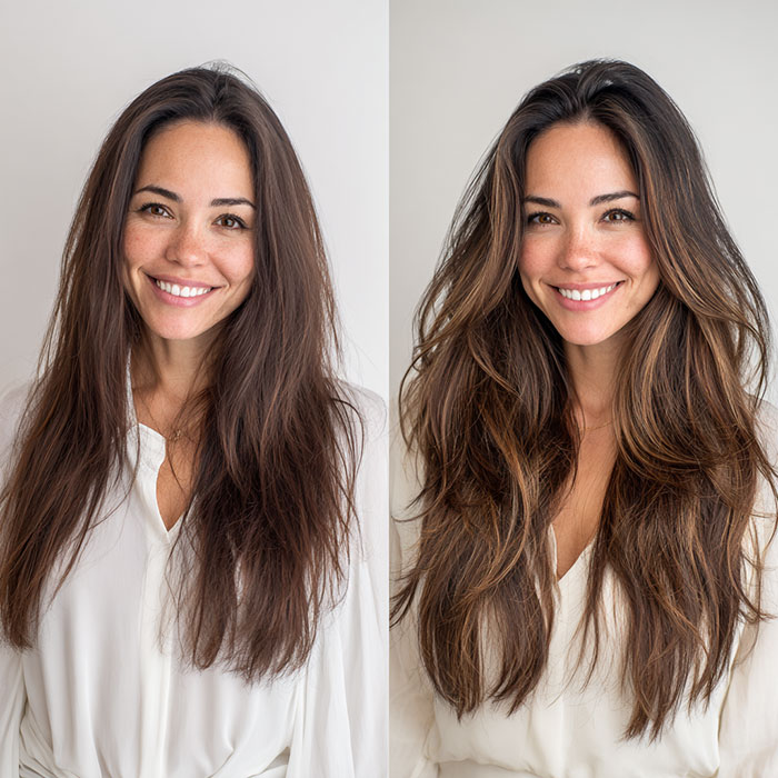 Hair Color & Highlights Before and After Client Image By Salon Vo Denver