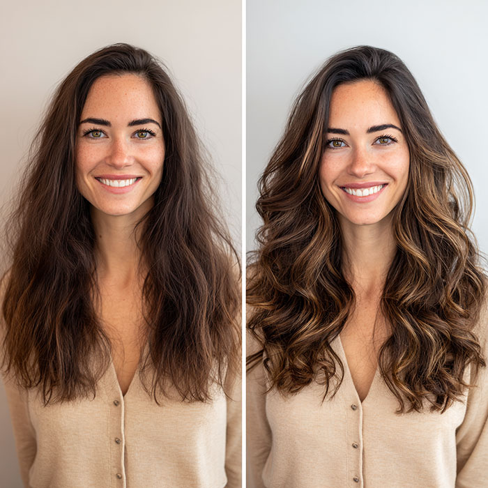 Hair Color & Highlights Before and After Client Image By Salon Vo Denver