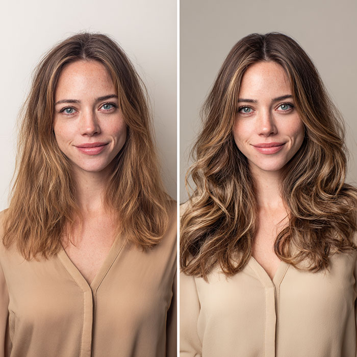 Hair Color & Highlights Before and After Client Image By Salon Vo Denver