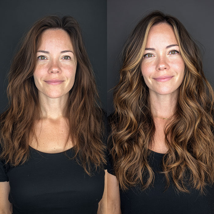 Hair Color & Highlights Before and After Client Image By Salon Vo Denver