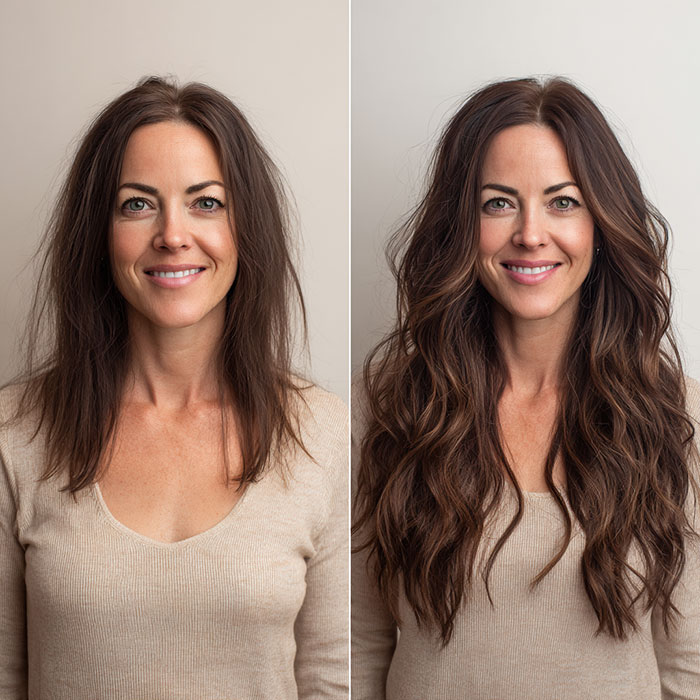 Hair Extension Service Before and After By Salon Vo Denver