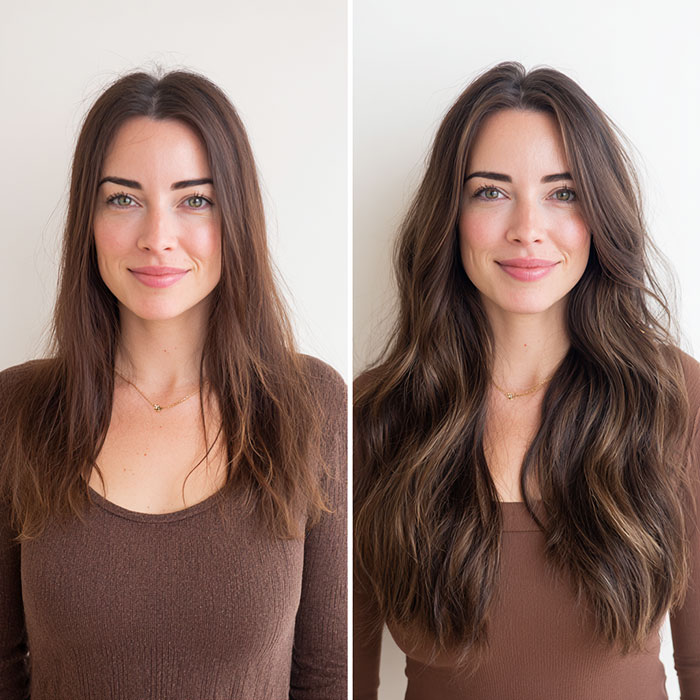 Hair Extension Service Before and After By Salon Vo Denver