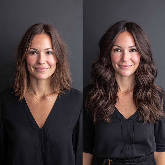 Hair Extension Service Before and After By Salon Vo Denver