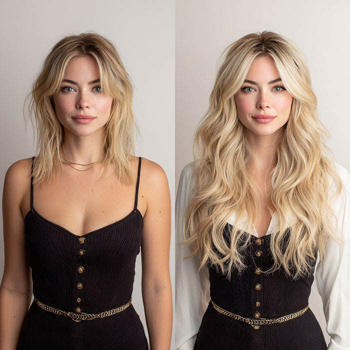 Hair Extension Service Before and After By Salon Vo Denver