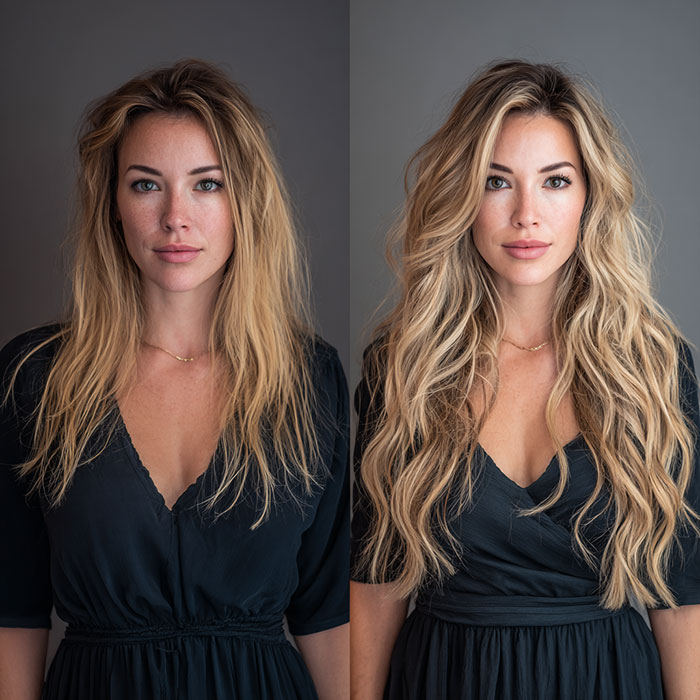 Hair Extension Service Before and After By Salon Vo Denver