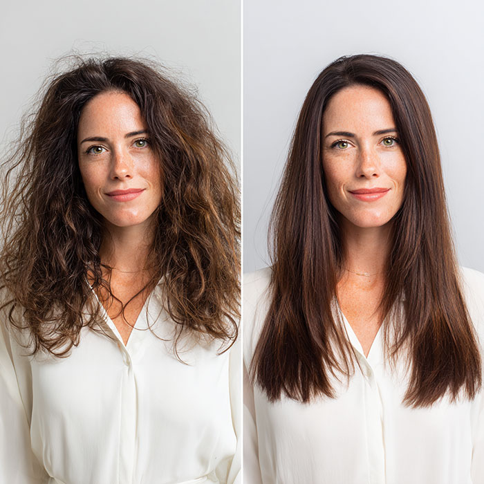 Hair Straightening Service Before and After Client Image By Salon Vo Denver
