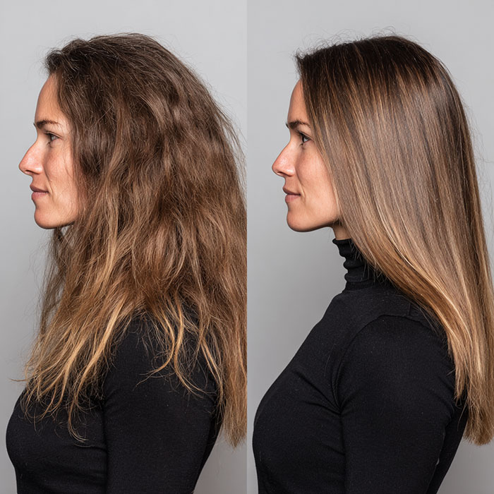 Hair Straightening Service Before and After Client Image By Salon Vo Denver