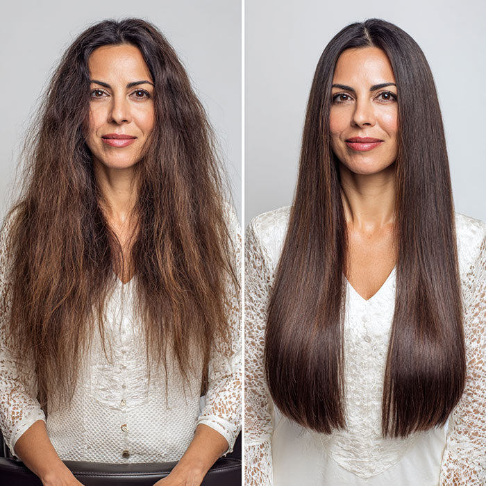 Hair Straightening Service Before and After Client Image By Salon Vo Denver