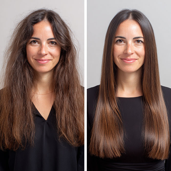 Hair Straightening Service Before and After Client Image By Salon Vo Denver