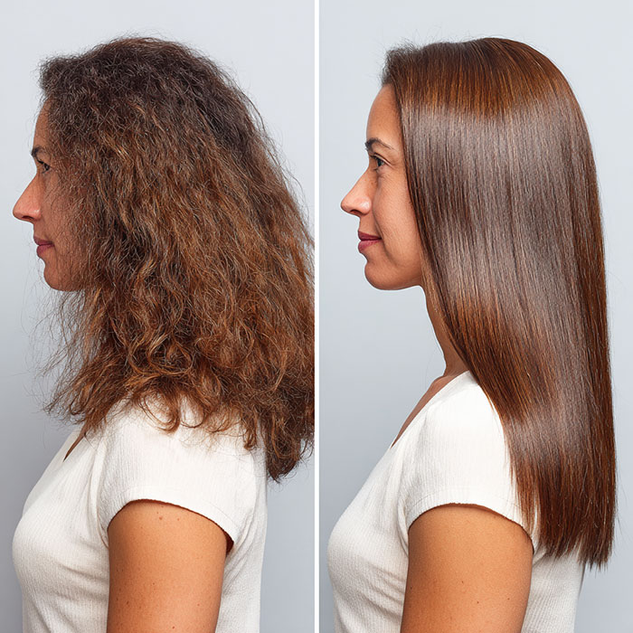 Hair Straightening Service Before and After Client Image By Salon Vo Denver