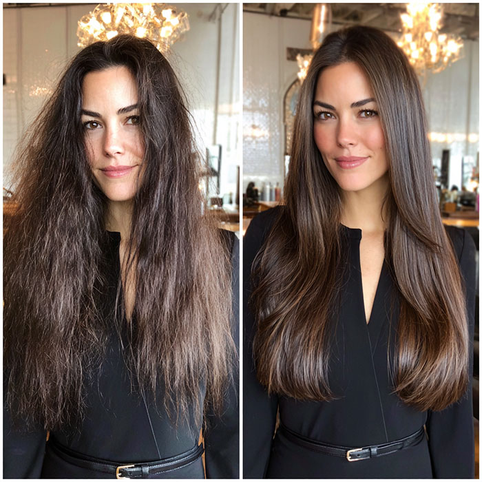 Keratin Treatment Service Before and After Client Image By Salon Vo Denver