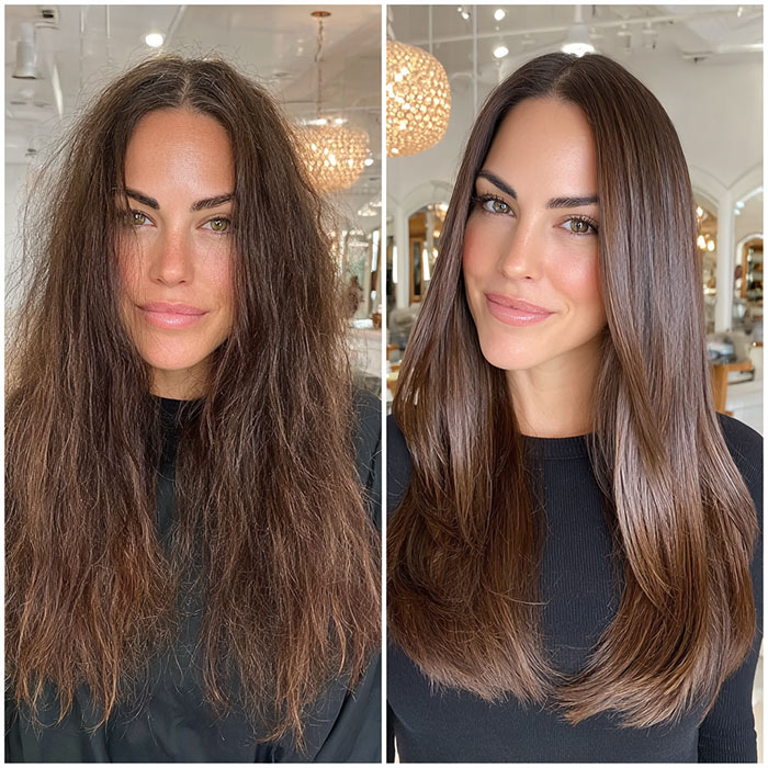 Keratin Treatment Service Before and After Client Image By Salon Vo Denver