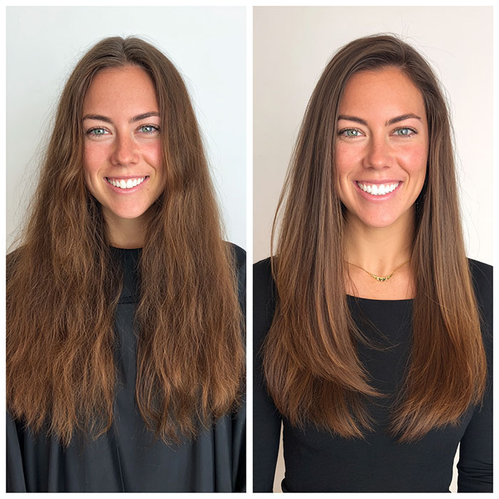 Keratin Treatment Service Before and After Client Image By Salon Vo Denver