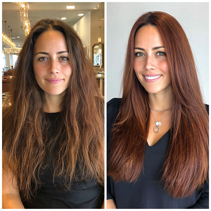 Keratin Treatment Service Before and After Client Image By Salon Vo Denver
