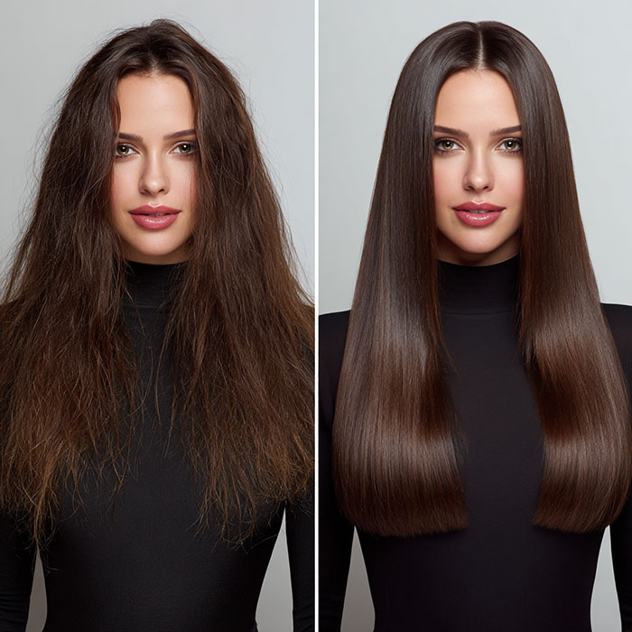 Keratin Treatment Service Before and After Client Image By Salon Vo Denver